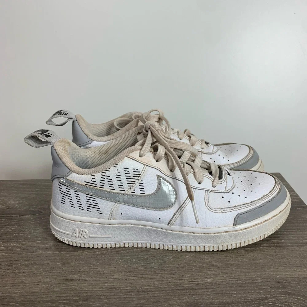 NIKE AIR FORCE 1 LV8 2 Under Construction BQ5484-100 White Wolf Grey 5Y EUR 37.5